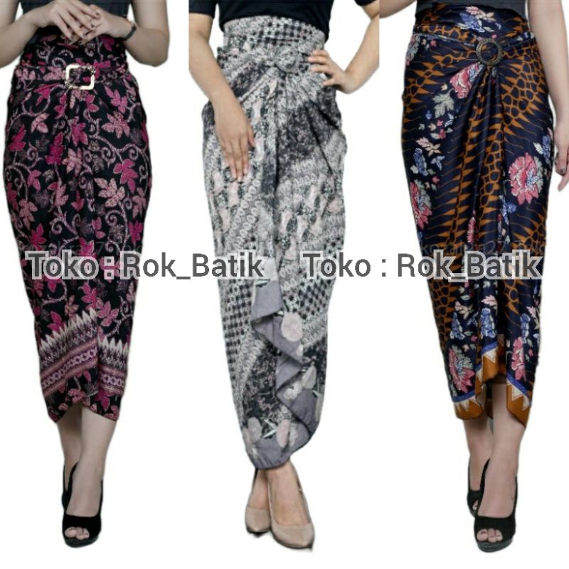 (50 Motif) Rok Lilit Batik Bawahan Kebaya Modern Rok Serut Batik Free Ring Kain Batik Floral Batik Couple Pasangan