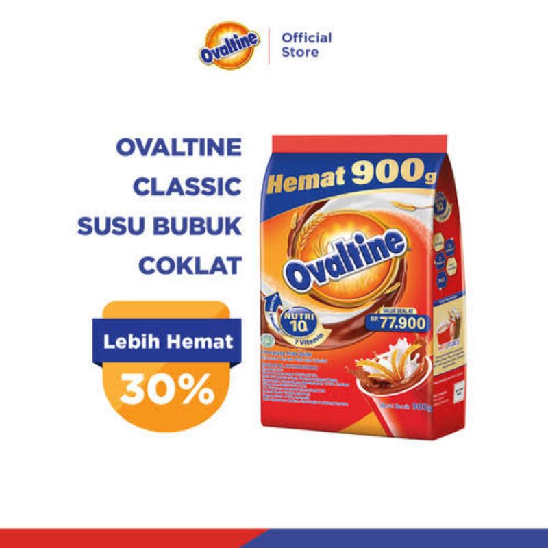 

OVALTINE KLASIK 900GR SUSU BUBUK COKLAT SUSU COKLAT OVALTINE