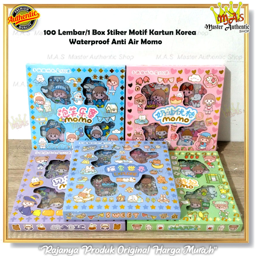 Jual 100 Lembar 1 Box Stiker Motif Kartun Korea Waterproof Anti Air