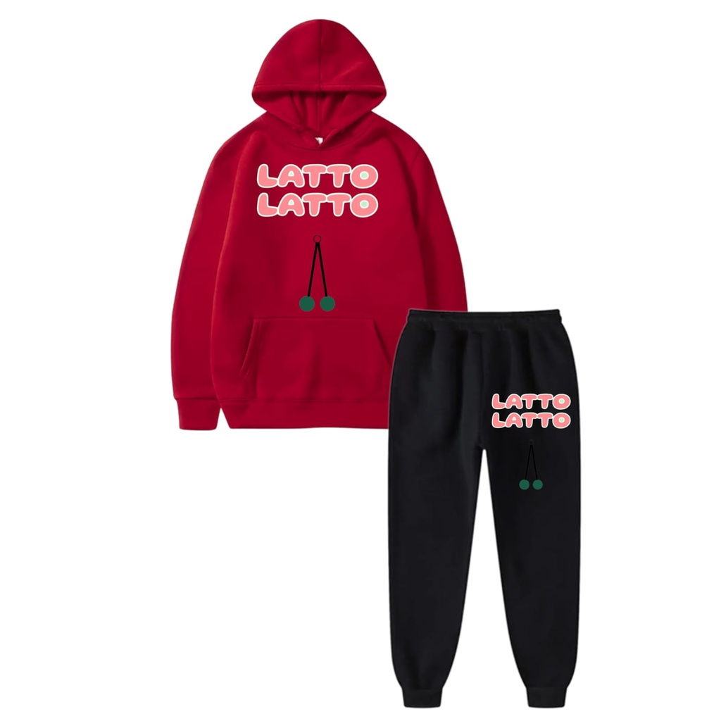 Hzl_outfit Setelan Anak Sweater Hoodie Kombinasi Celana Hitam Latto-Latto LT/Setelan Hoodie S.M.XL