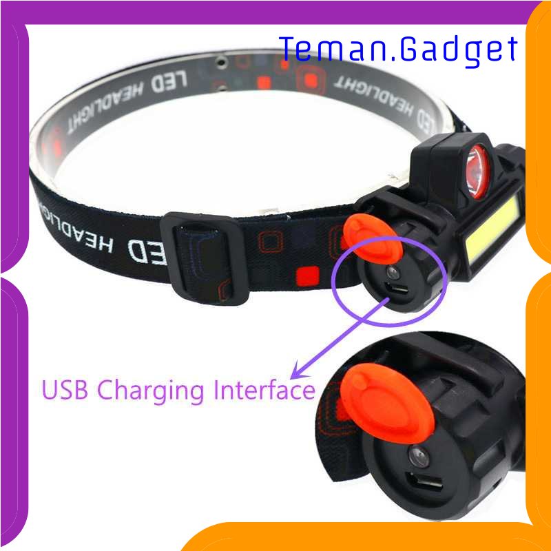 TG-SNT TaffLED Senter Kepala LED Headlight USB Rechargeable Q5 + COB - LE022
