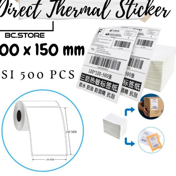 

Buruan Cek Kertas Thermal Sticker/Label sticker thermal 100 x 150 MM Barcode UK A6 Murah