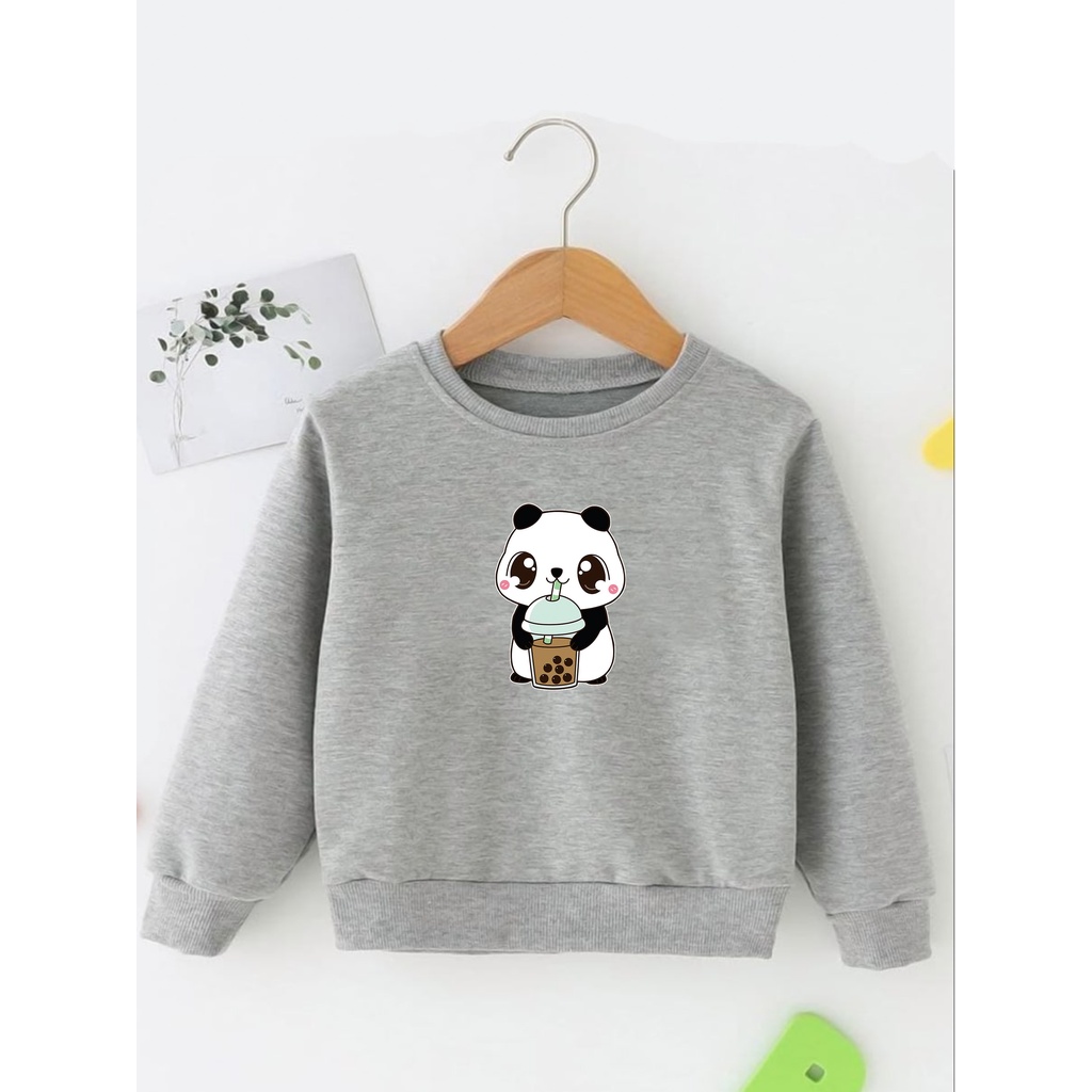 Sweater Perempuan Usia 2 - 12 Tahun Crewneck PANDA SERIES Switer Cewek Cowok