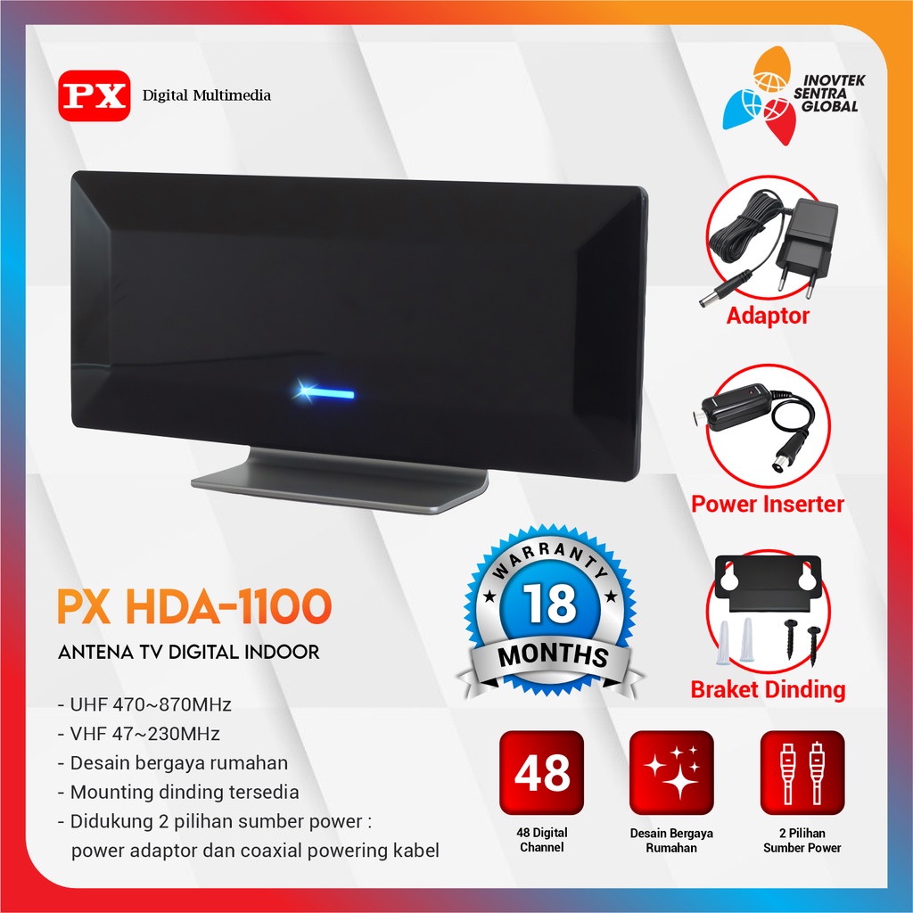 PX HDA-1100 Antena TV Digital Analog Indoor - GARANSI RESMI