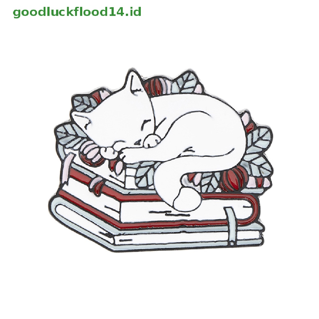 [GOOGFOUR] Kucing Membaca Buku Enamel Pin Kartun Tidur Kitten Bros Lucu Buku Kekasih Hewan Badge Tas Pakaian Kerah Pin Perhiasan Hadiah [TOP]