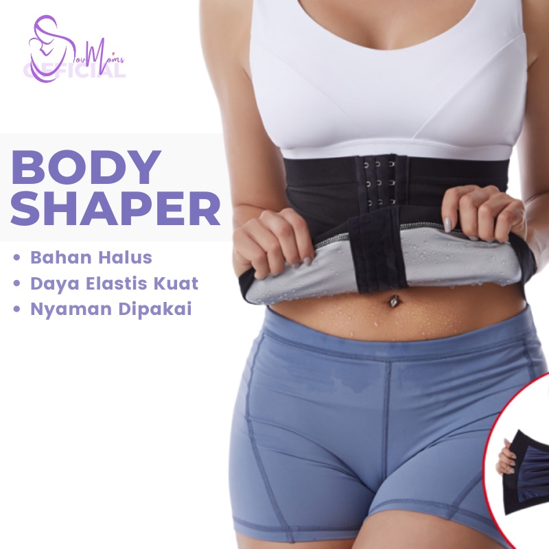 Alat Pembakar Lemak Korset Olahraga Pelangsing Badan Pengecil Perut Buncit Wanita Waist Kancing Silver Neoprene Fat Burner Burn Stagen Setagen Kroset Korslet Pembakar Penghancur Lemak Perut Buncit Wanita Cewek Import Premium Body Shaper Korset Belt