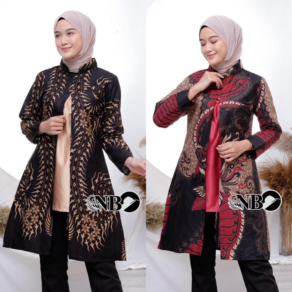 Tunik Batik Wanita Modern Atasan Batik Kerja Kantor Wanita