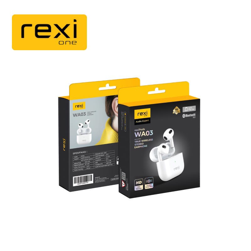 REXIiPods WA03 pro Headset Bluetooth TWS True Wireless Stereo Earphone Double Deep Bass, 3D Surround REXI