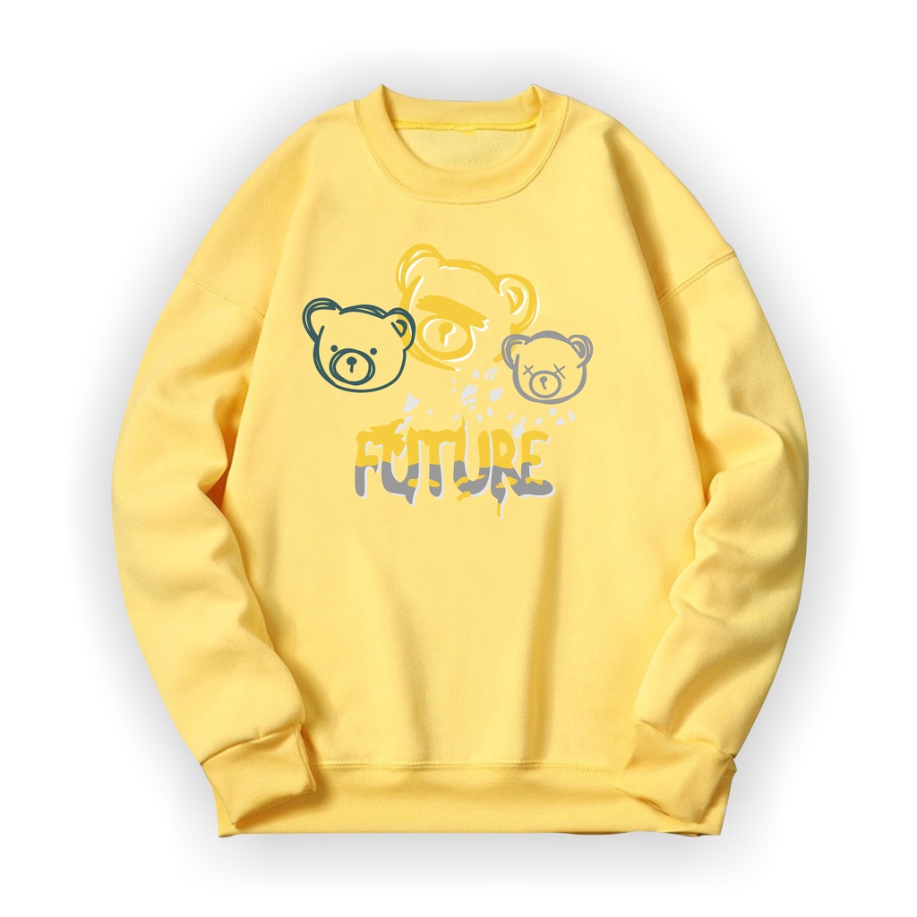 Future Bear Sweater Crewneck Print DTF II Future Bear Sweatshirt Basic II Sz M - XL Anak &amp; Dewasa ( Pria &amp; Wanita )