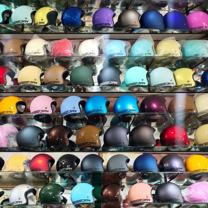 HELM RETRO MERK JPN GARIS / HELM JPN GARIS 3 / HELM JPN GARIS TIGA