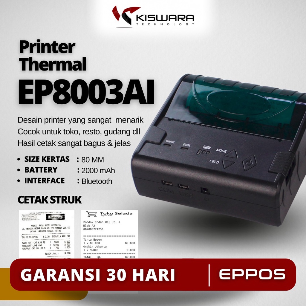 Mini Printer Bluetooth EPPOS 80mm EP8003AI KiswaraBandung
