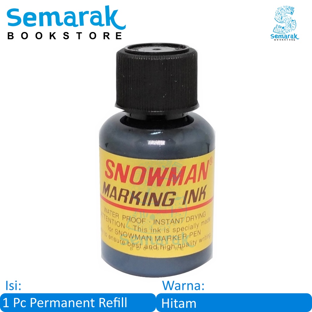 

Snowman Refill Permanent Marking Ink Tinta Spidol tidak dapat dihapus 20 ml - Hitam