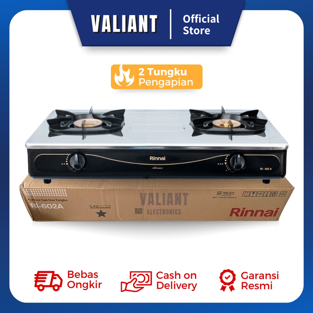 Rinnai Kompor Gas 2 Tungku RI602A / RI 602A / RI 602 A