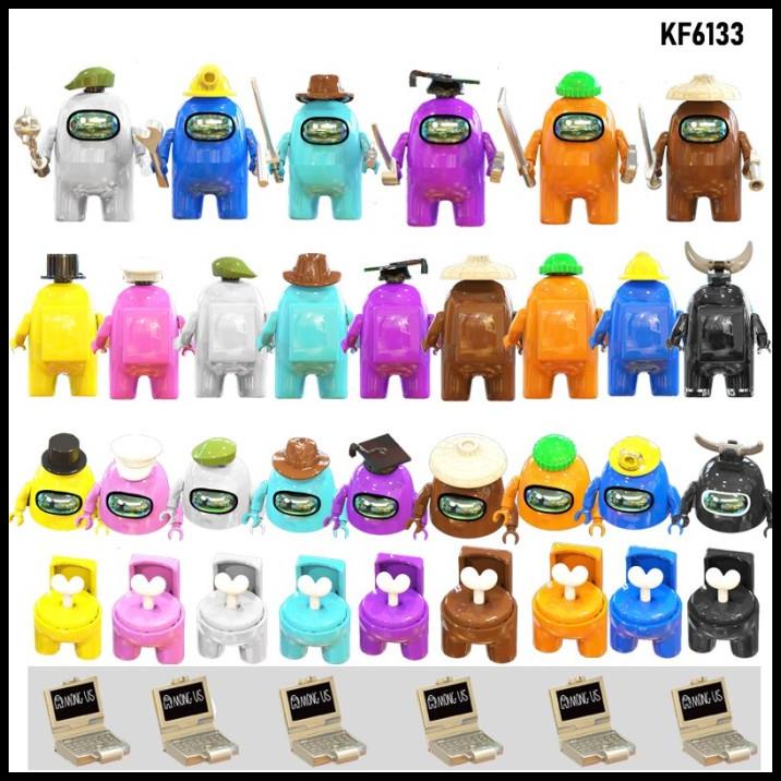 Kf6133 Mainan Viral Edukasi Minifigure Brick Balok Sembo Block Amongus