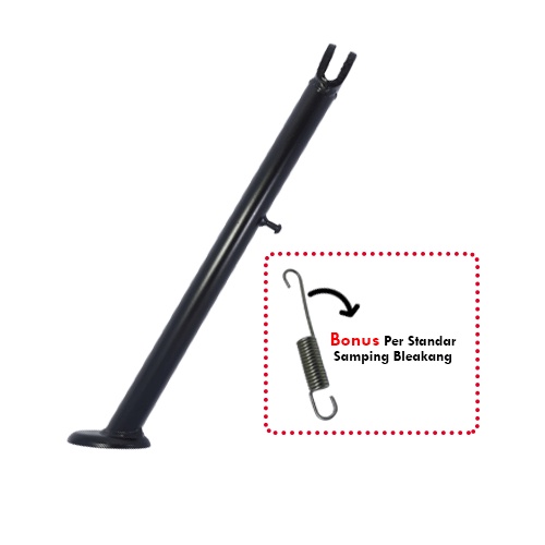 Standar Samping Trail KLX Hitam Coating Dudukan Kancing Per Belakang Total 35 Cm Supermoto, Total 40