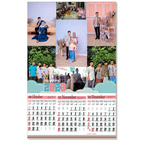 

kalender murah custome 2023 isi 3bulanan 4 lembar bisa dikasih foto free desain