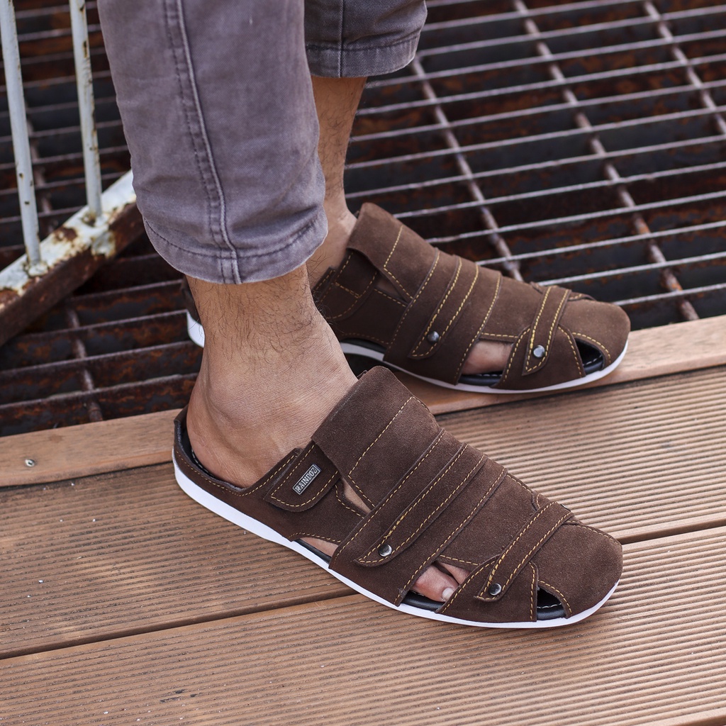 Sepatu Sandal Slip On Pria Kasual Semi Formal Sepatu Cowok Dewasa Kondangan Pesta Motif Keren Kekinian Urban x  RDZ C11