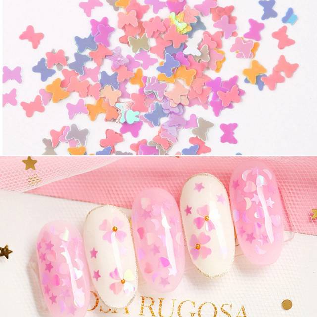 Manik aksesoris Nail Art pink lucu