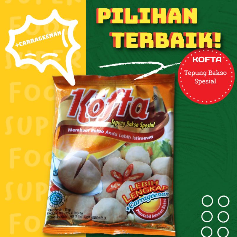 

Tepung bakso Kofta dan (Soda Ash Light, PS 1000, Soda kue) Bahan pelengkap untuk bakso
