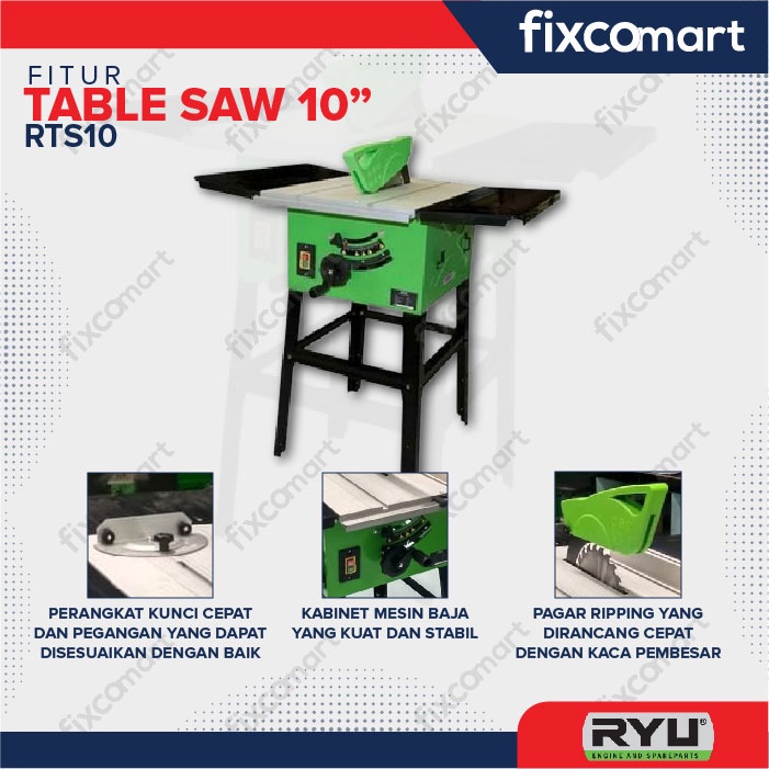 Ryu Table Saw 10 Inch Mesin Gergaji Kayu Meja Rts 10