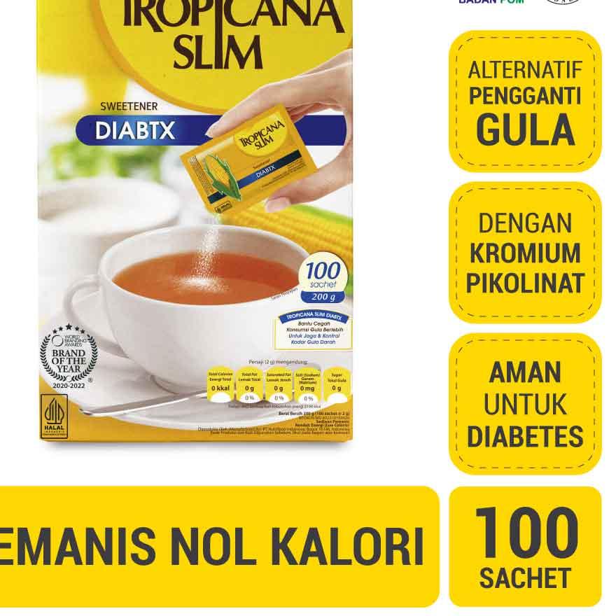 

♦ Tropicana Slim Sweetener Diabtx 100 Sachet - Pemanis untuk i ֍