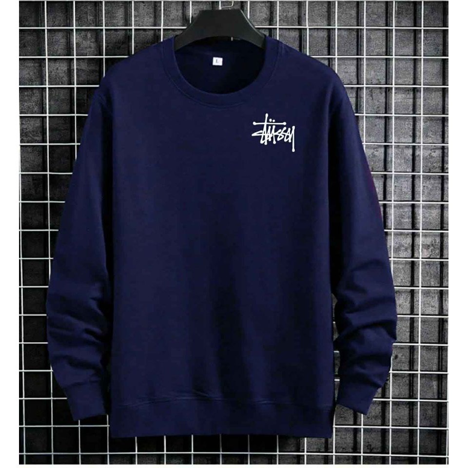 Sweatshirt Basic STUSY II Sweater Crewneck Print DTF II Size M - XL Anak &amp; Dewasa ( Pria &amp; Wanita )