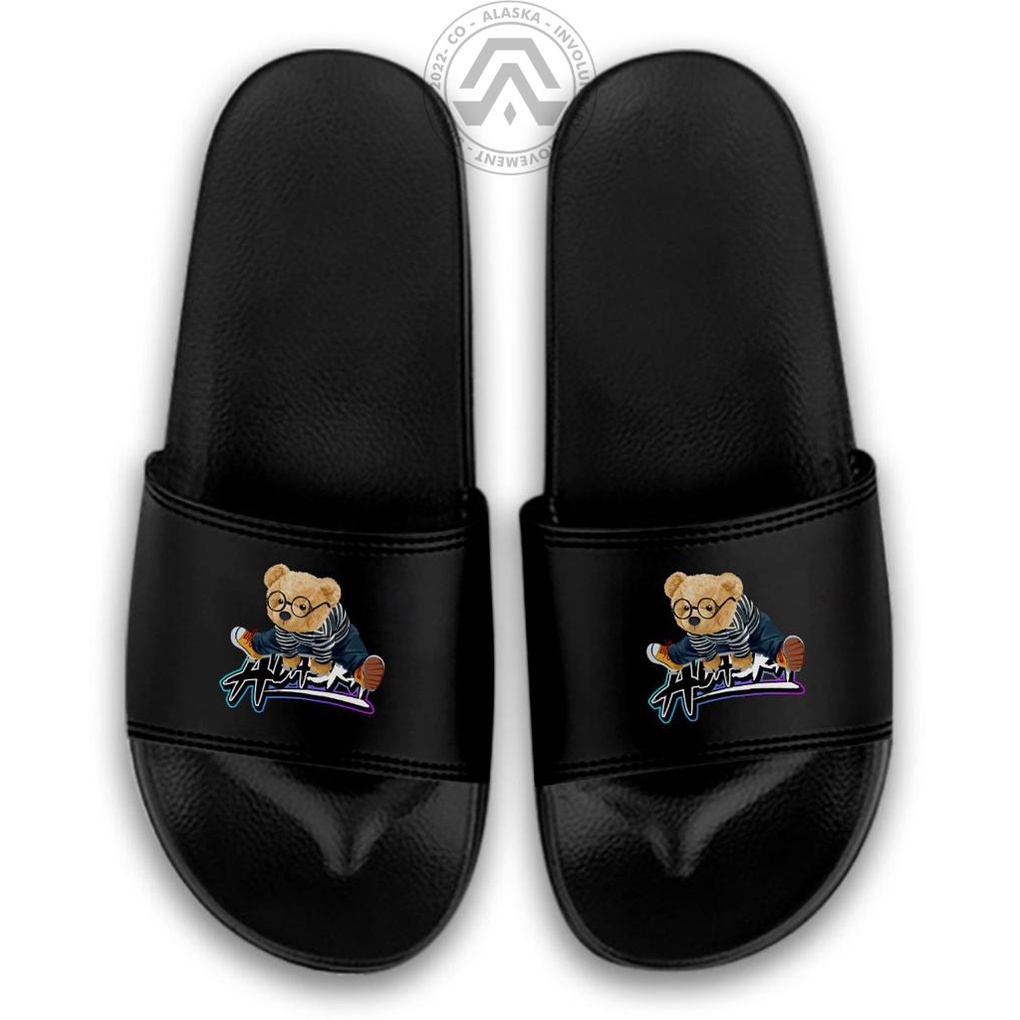 Sandal Slop Pria Hitam Distro Original Murah