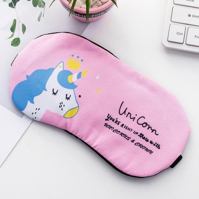 [Minimo] Penutup Mata Tidur Anak Lucu Motif Kartun Unicorn Gel Biru Masker Mata [Ada]