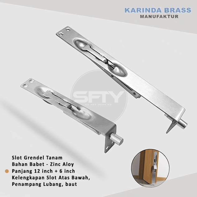 Kunci Slot Grendel Tanam Jendela Pintu Alumunium Ready Custom