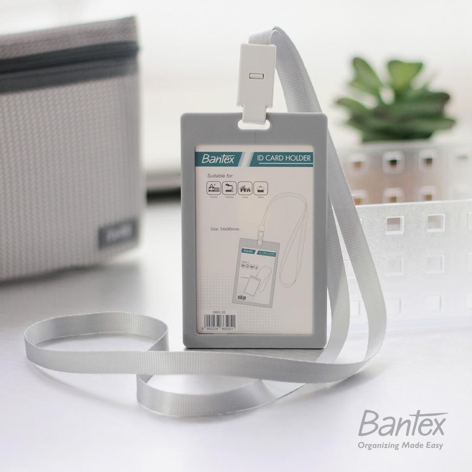 

[09B54] Bantex ID Card Holder Lanyard Portrait Grey | Name Tag Tali Tempat Kartu Gantung | Abu-abu 05 hkll9