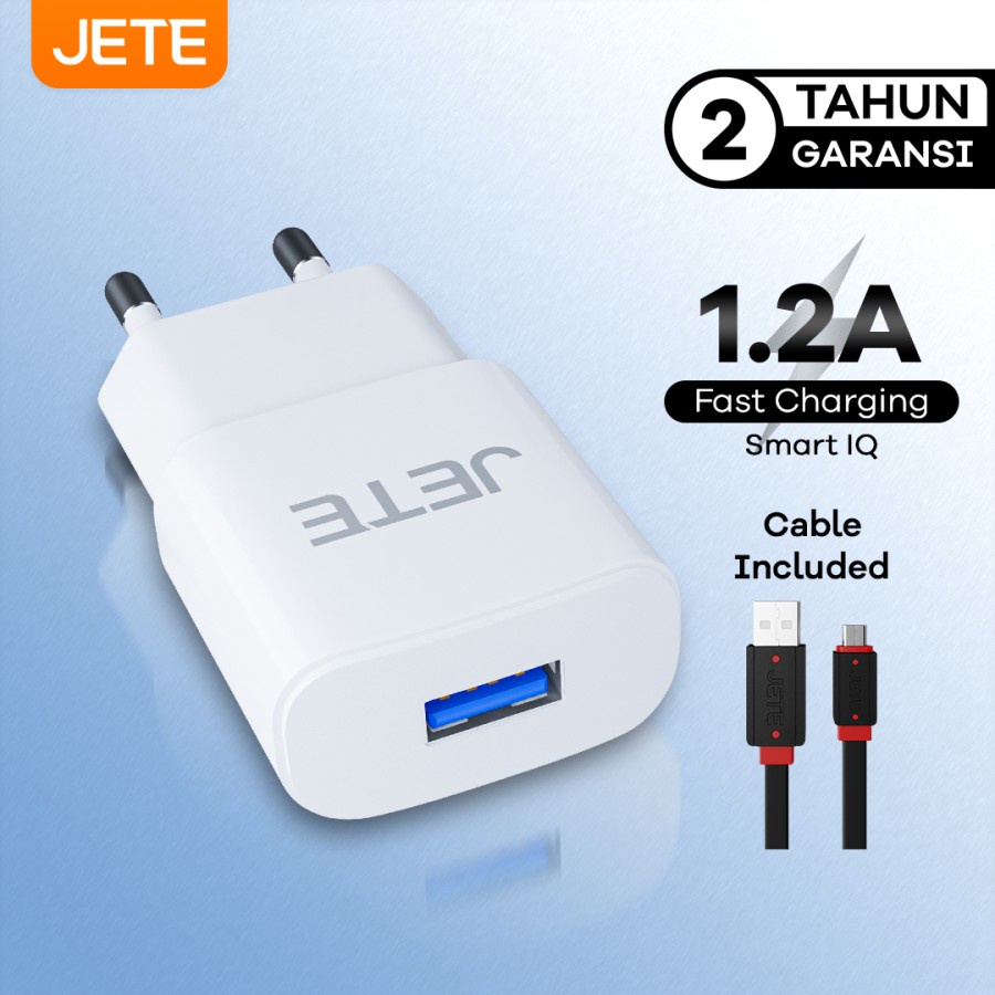 Kepala Charger | Adaptor Hp Fast Charger Kabel USB Micro JETE Atomic  - Garansi  2 Tahun