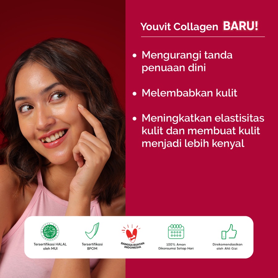 Youvit x Erha VERISOL®️ Bioactive Collagen Peptides®️ 1 Pouch Besar untuk 30 Hari Isi 60 Gummy