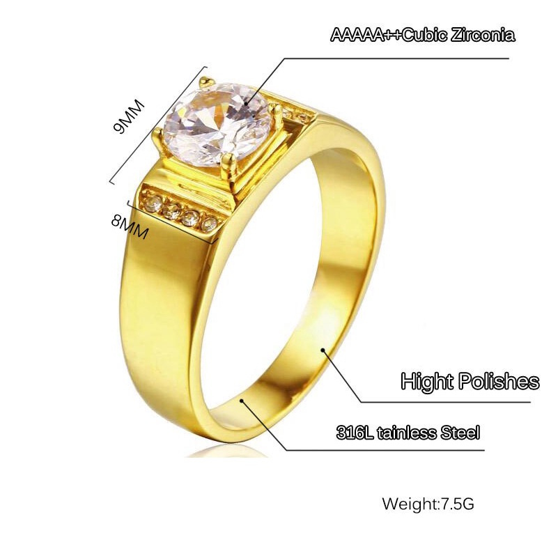 COD!! [Bayar Di Tempat]CINCIN PRIA SUPER MEWAH AMERICAN DIAMOND LIMITED STOCK