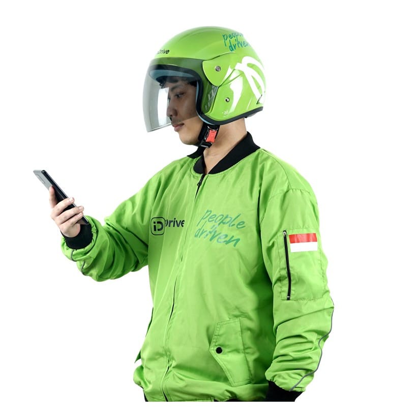 1 set jaket dan helm indriver original