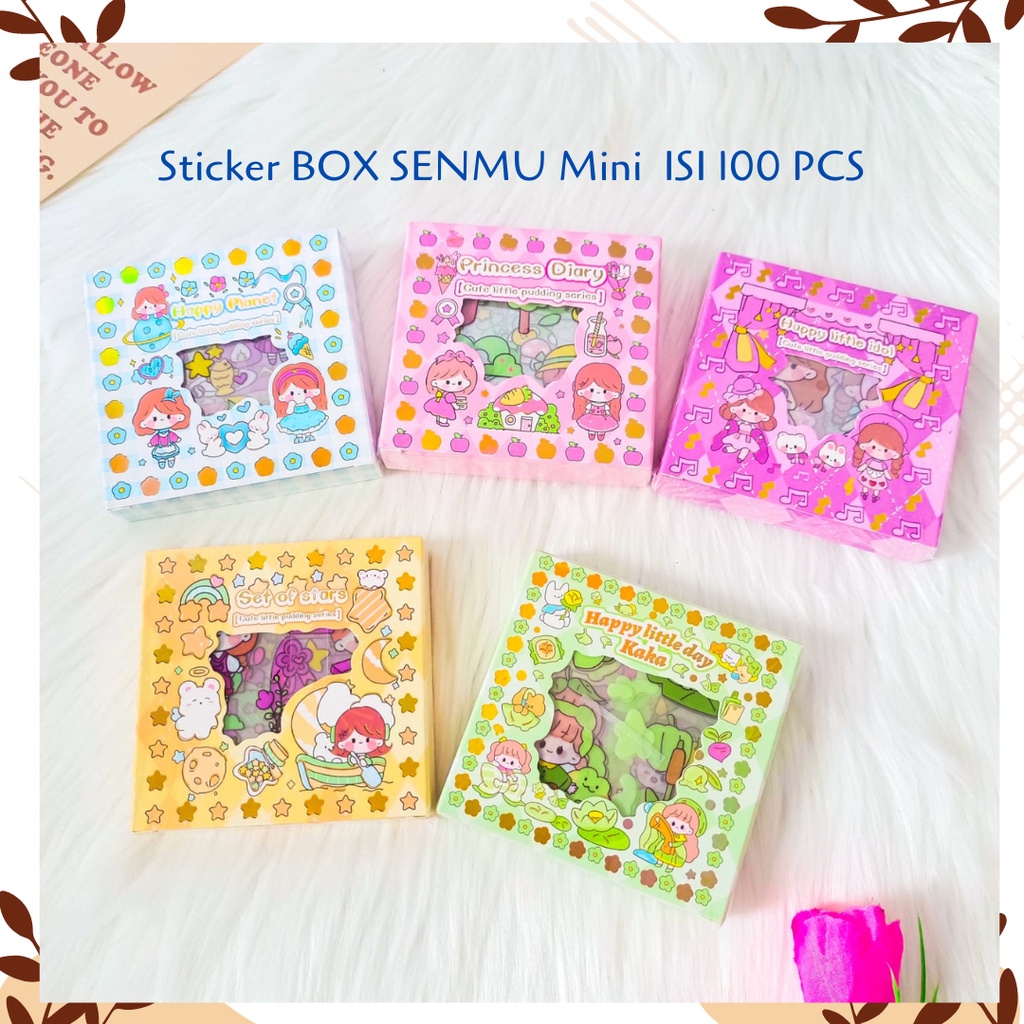 

Sticker BOX SENMU MASU MOMO Mini Isi Dapat 100 Lembar Stiker Set Momo Daily Manual Cute Pattern Decorative Tape Sticker Gift CRAFT