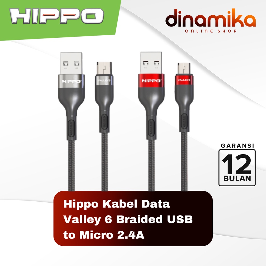 Hippo Kabel Data Valley 6 Braided USB to Micro 2.4 A Quick Charge 3.0 Fast Charging Android Data Cable