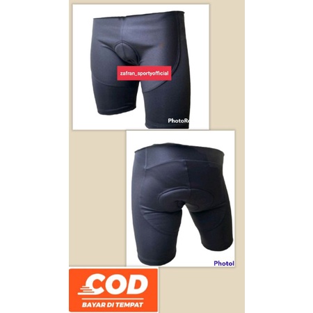 celana RoadBike Pendek Black coated / Celana sepeda pendek pading busa best
