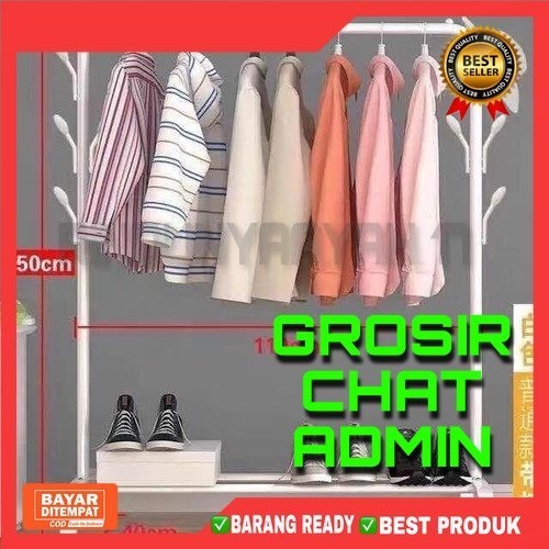 [RA] SINGLE BIG STAND HANGER GANTUNGAN BAJU BERDIRI GANTUNG PAKAIAN STAINLESS