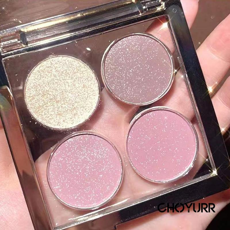 【COD】Eyeshadow Palette 4 warna Matte Glitter Nude Look Korea Tahan Lama Pigmented Mata Eyeshadow Palette Waterproof Portable -CH