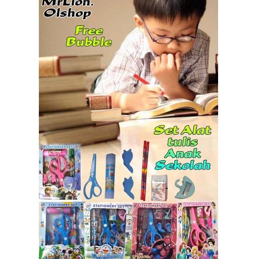 

B8K0N Study Set / Stationery / Alat Tulis Set Karakter Anak⭐Mrlion⭐ Ready Stock ♪ヽ(