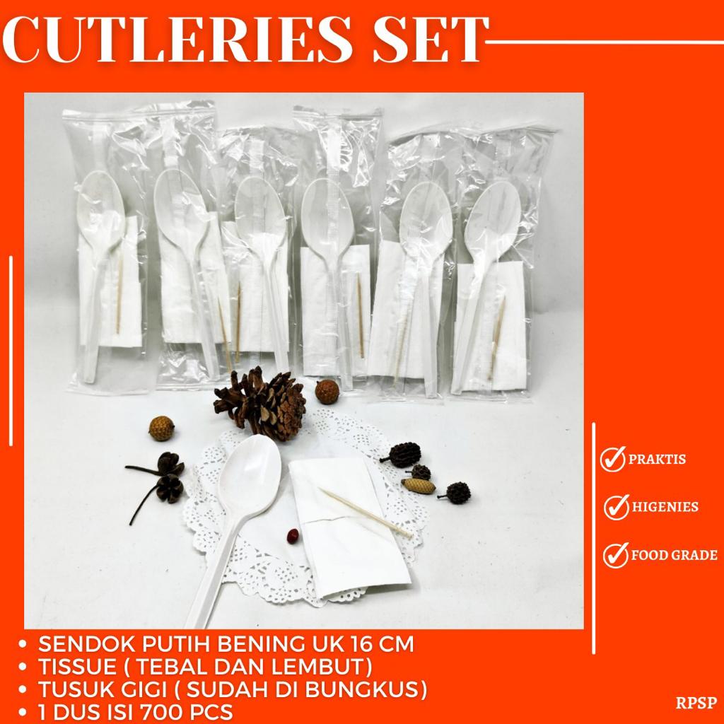 Cutleries Set Sendok Tisu Tusuk Gigi Sendok (Isi 25 Set-RPSP)