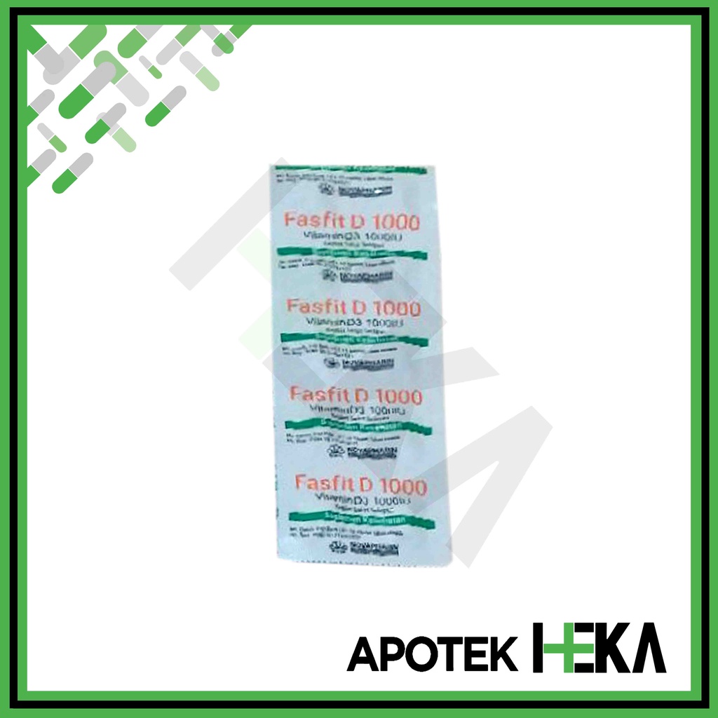 Fasfit D 1000 Strip isi 10 Tablet - Vitamin D3 1000 IU (SEMARANG)