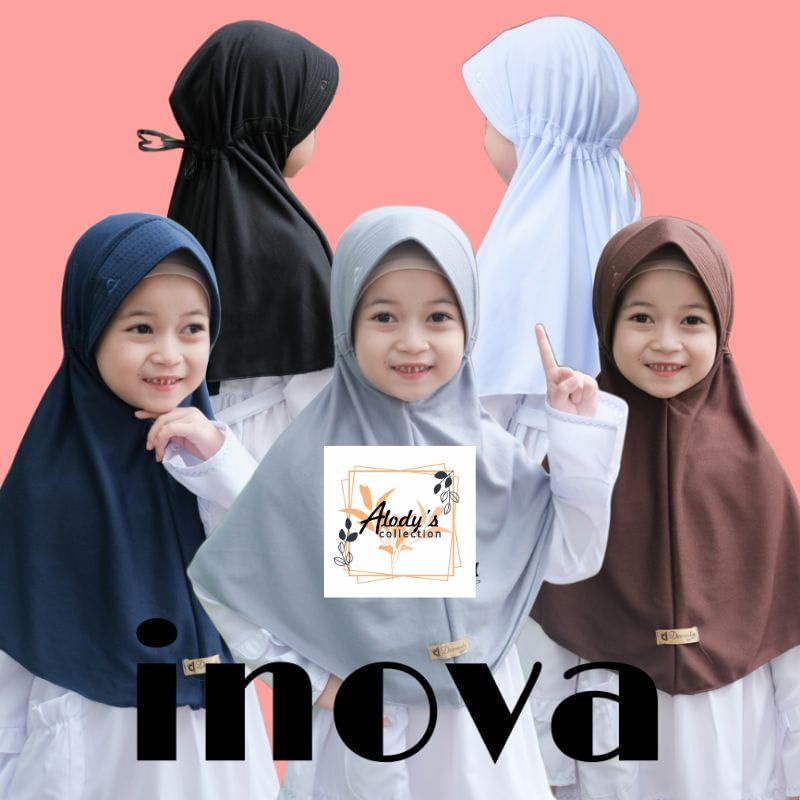 Jilbab Anak Sekolah SD SMP SMA Jilbab Anak Pramuka Polos Serut Belakang Bahan Kaos Inova Terbaru Termurah / Alody's Collection