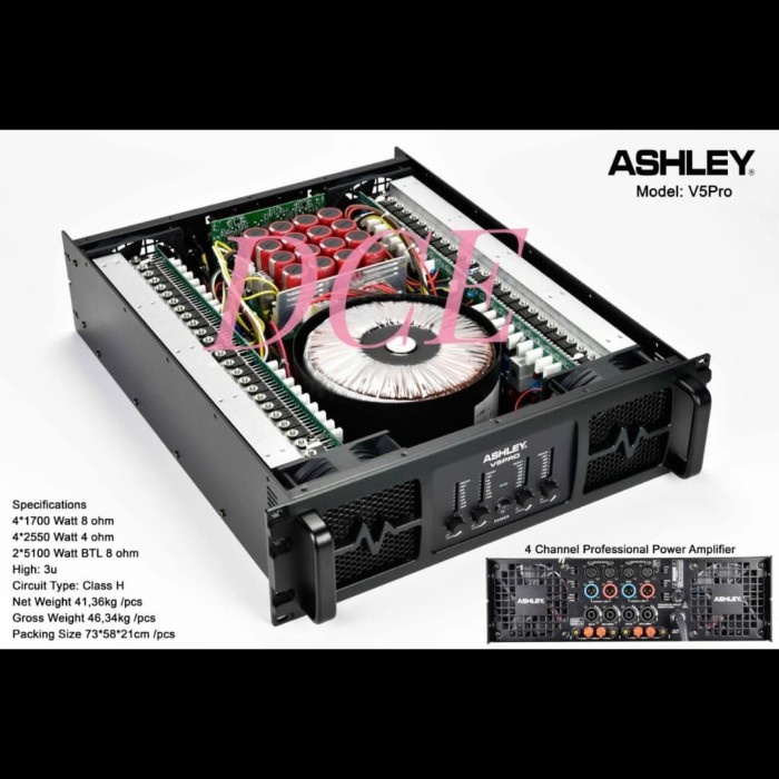 Ampli Power Amplifier Ashley V5Pro / V5 Pro / V 5Pro 4 X 1700W 8Ohm Original