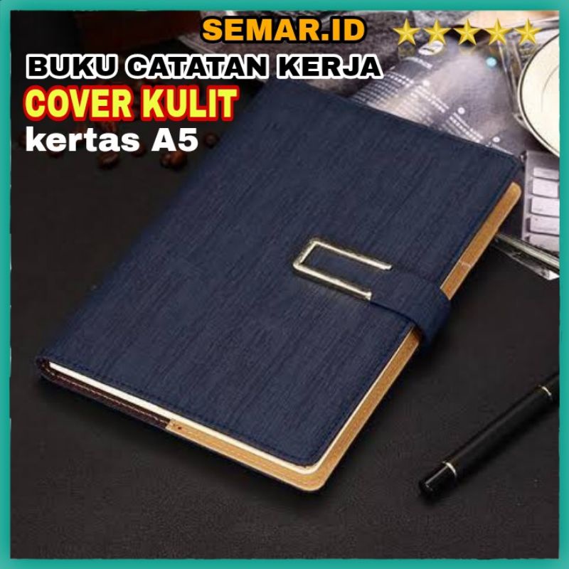 Buku Catatan Kerja Cover Kulit / Notebook Agenda Kulit Ukuran A5