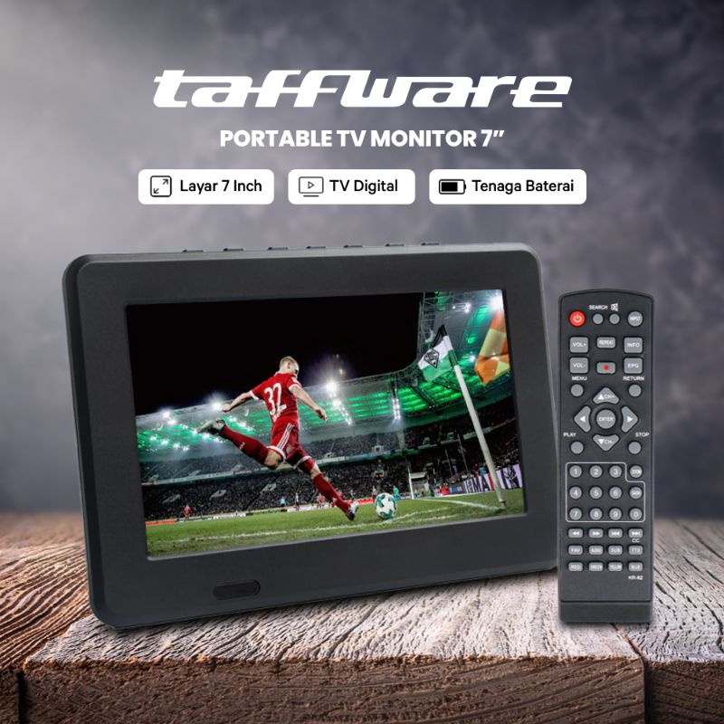 Taffware Portable TV Monitor 7 Inch DVB-T2 - D7 Mini Digital Televisi