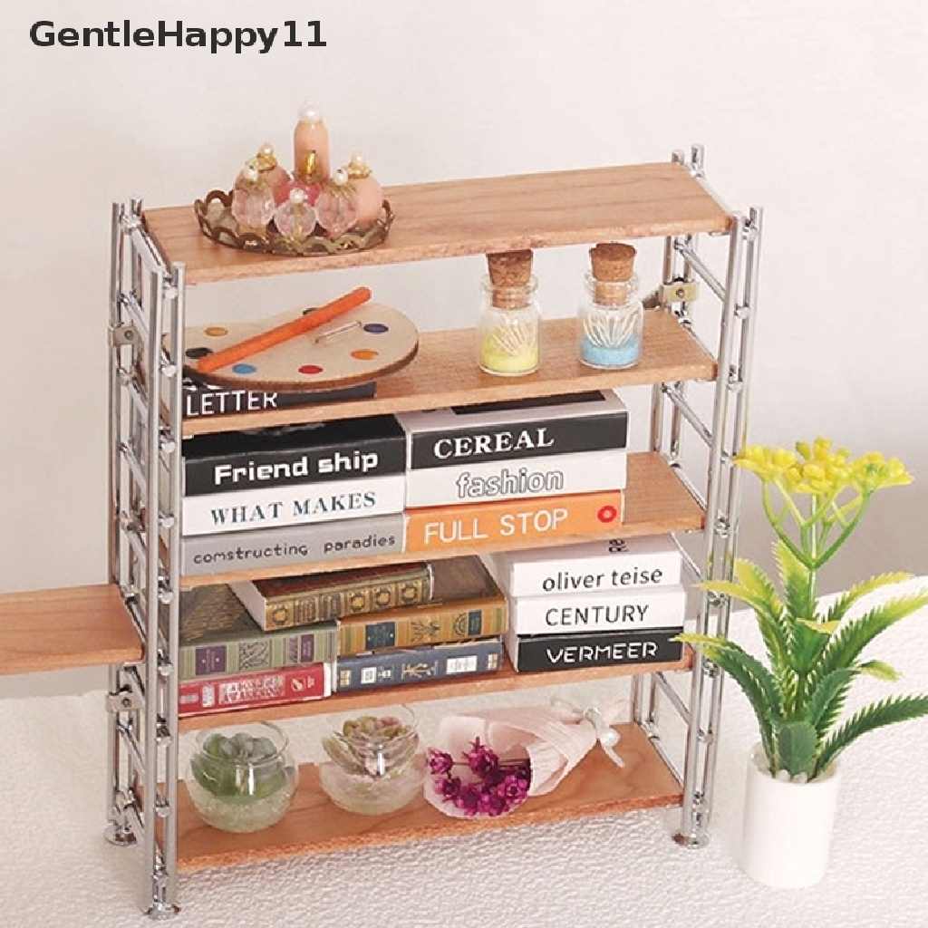 Gentlehappy 1:12rumah Boneka Miniatur Rak Penyimpanan Rak Buku Rak Display Supermarket Model Berdiri Furniture Dekorasi Rumah Mainan id