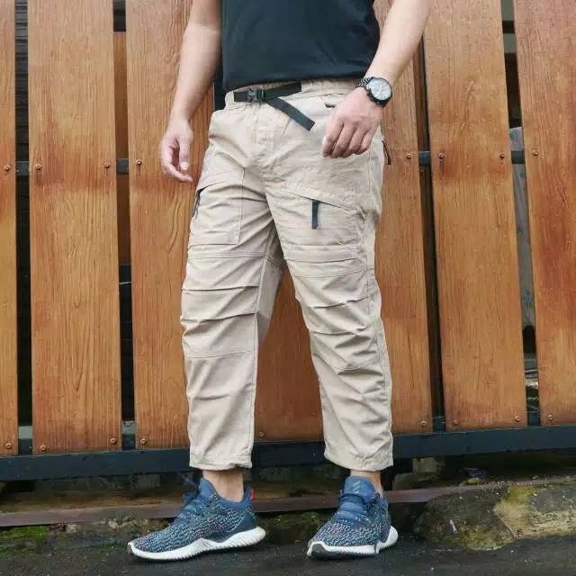 Celana Sirwal Muslim Sunnah Laa Isybal Cargo Tactital Bahan Katun Drill Tebal Halus Polos Pinggang Karet Melar Elastis Cingkrang pangsi Outdoor Ukuran S M L XL XXL Karren Sarawa Real pict