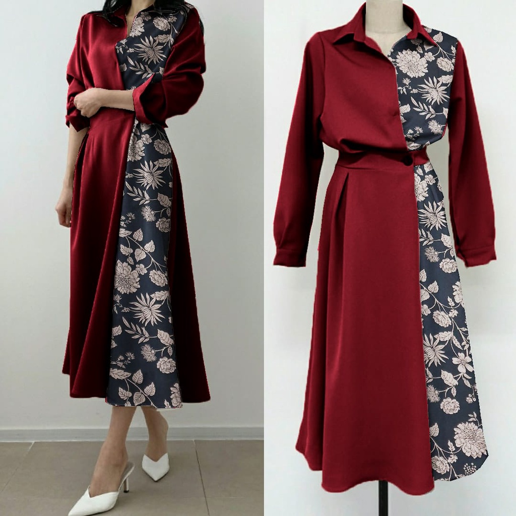 [HNFK] Dress Nakila / Dress Korean Style / Pakaian Wanita Dress / Longdress Casual / Dress Wanita / Dress Modern