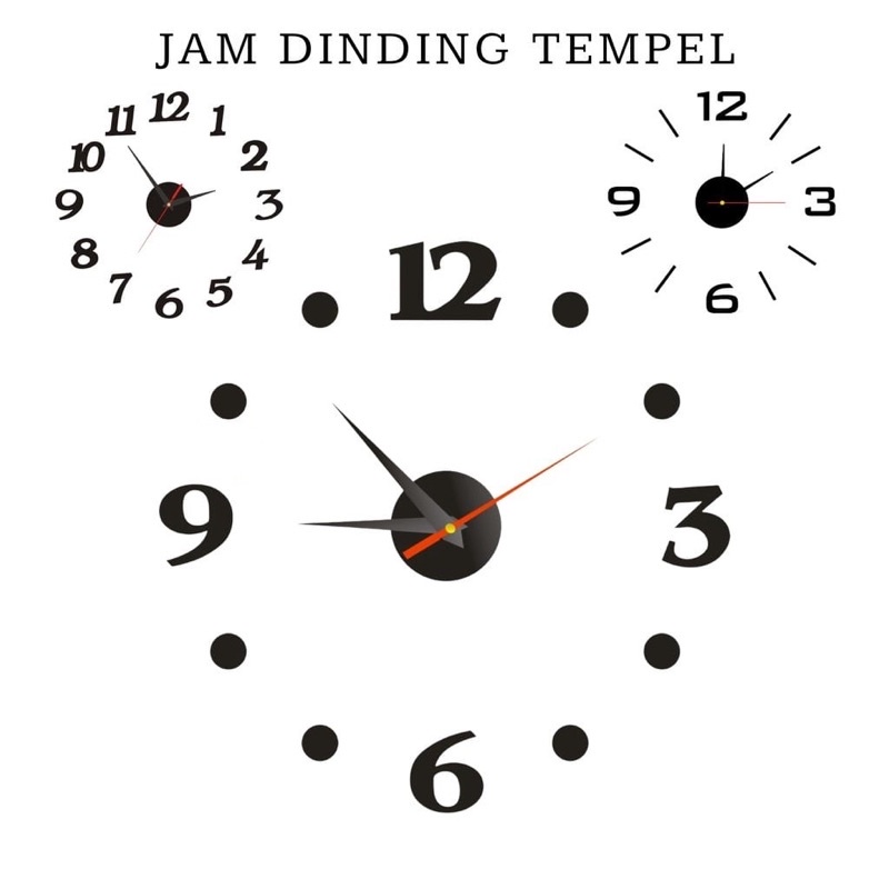 JAM Dinding tempel DIY Analog 3D KECIL